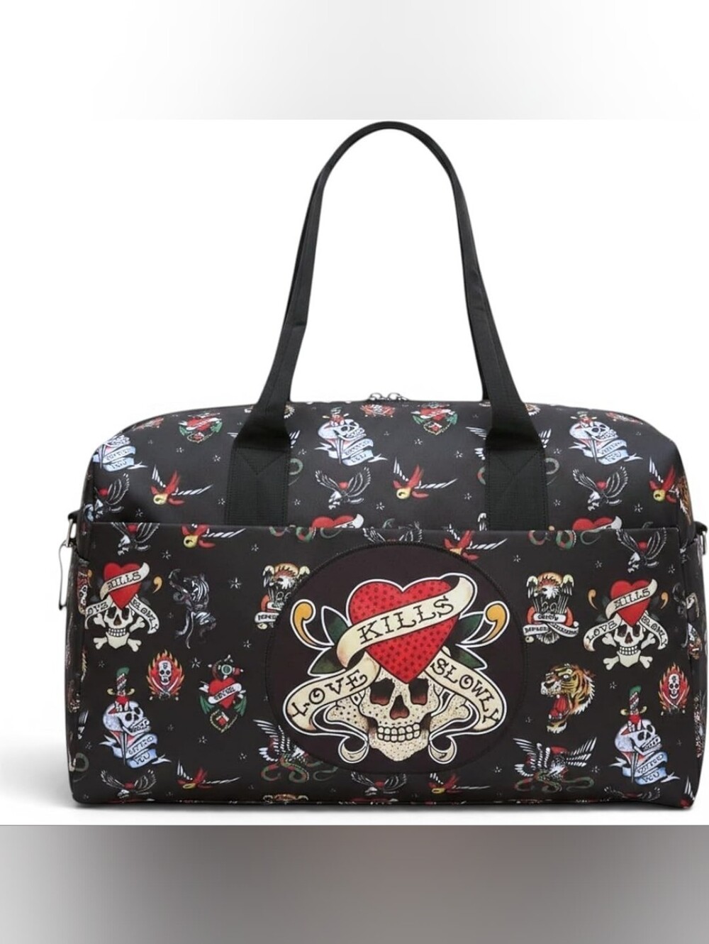 Ed Hardy Black Tattoo Love Kills Slowly Weekender Duffel Bag Y2K - NWT